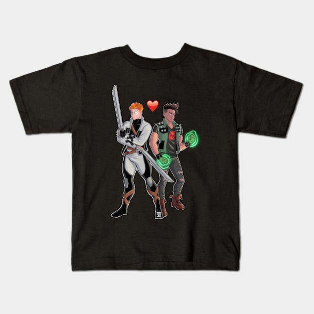 Shatterstar And Rictor Kids T-Shirt by sergetowers80